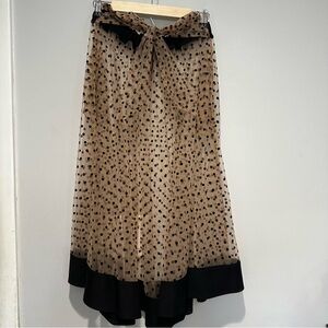 Yellowcake Classic Sheer Swing Polka Dot Skirt Handmade in USA Black Size XL XXL